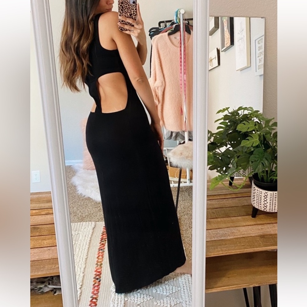 💕 Kirra PacSun Black Cut Out Open Back Maxi Dress 💕